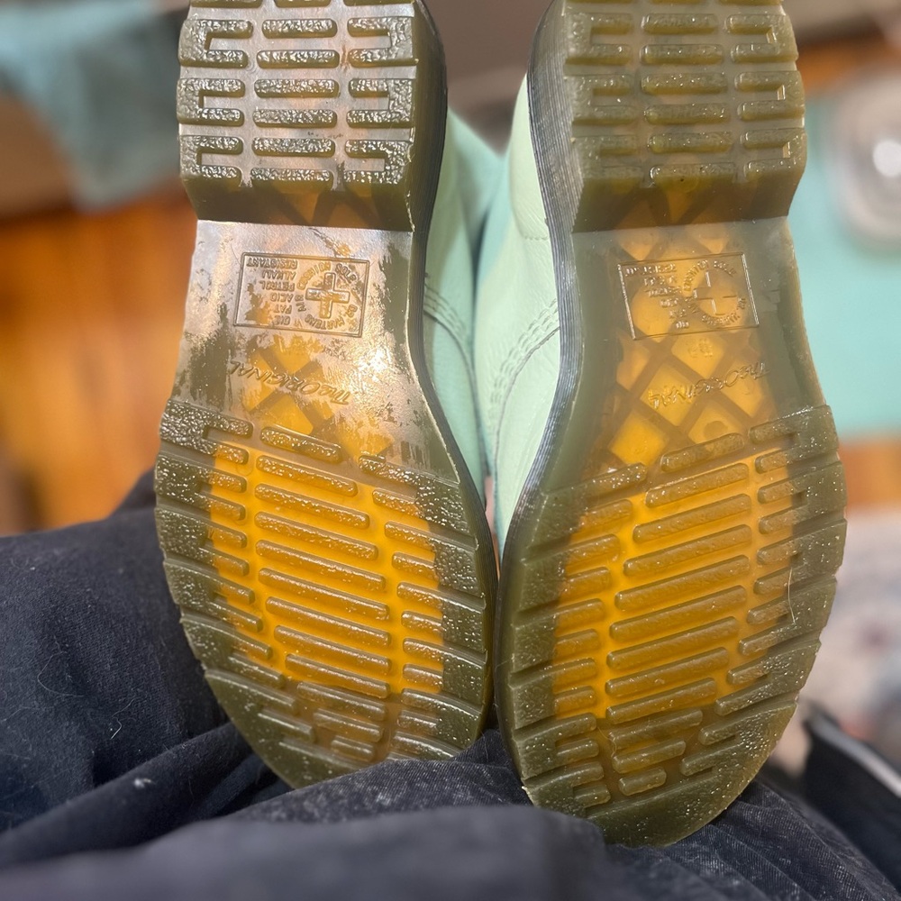 Dr. Martens Mint Green Leather Lace-Up Boot - Picture 6 of 6